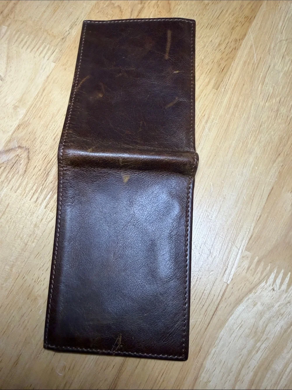 J. Crew Dark Brown Leather Bifold Card Holder